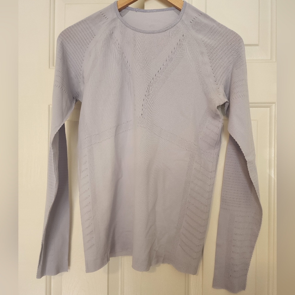 Lululemon Lavender Restless Seamless Crew Neck Long Sleeve Women's Top Size S